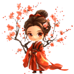 卡通樱花女